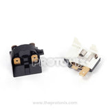 Front view of 4-pin relay and OLP for refrigerator