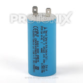 Capacitor 13 MFD for Whirlpool fully automatic washing machine (blue) with visible metal terminals