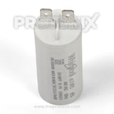 Top view of 6 MFD capacitor for Whirlpool semi automatic washing machine