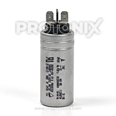 Front view of 10 MFD capacitor with connectors for fully automatic washing machine