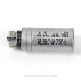 Side profile of electrical 10 MFD Capacitor for fully automatic washing machine