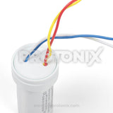 Close-up of 9.5+4 MFD capacitor for Videocon semi-automatic washing machine