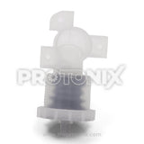 Back profile of dump valve in Samsung top-load washing machine