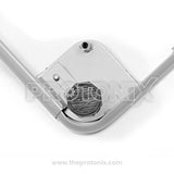 Close-up view of Panasonic washing machine trolley corner gray color