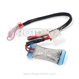 A bimetal wire for a Samsung refrigerator, with visible connectors and a metallic foil part