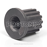 Close-up of 13-teeth metal bush/snap for semi-automatic machine