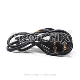 Full image of main cord for front load washing machine and 2-3 door refrigerator showing plug end (Black)