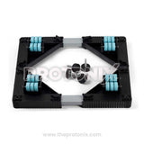 Trolley stand for washing machine and refrigerator featuring four wheels and jacks