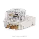 4-pin defrost timer for Whirlpool refrigerator with visible connector pins