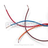 Close-up of four colored wires with copper ends for Videocon 15-minute single wash timer