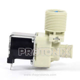 LG top-load washing machine water inlet valve - black and beige in color