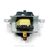 Close-up of buzzer for semi-automatic washing machine with yellow cover