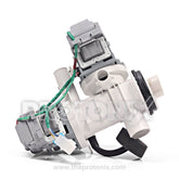 Full view of Samsung front-load washing machine double drain pump with wiring