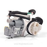 Double drain pump with pipe connectors for Samsung front load model