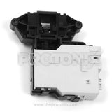 Close-up of LG 8kg door lock for front-load model- black and white color