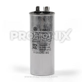 Front view of Capacitor 55uF 450V for air conditioner with wiring terminals