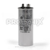 Front view of Capacitor 55uF 450V for air conditioner with wiring terminals