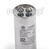 Top profile of cylindrical 50uF 450V capacitor used in air conditioner