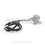 Side profile of 24BYJ48 swing motor for air conditioner with attached wires and connectors