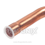 Close-up of copper pipe end from 5/8-inch L-Type outdoor service valve for split AC