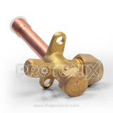 1/2-inch straight AC service valve with nut and copper connection pipe for outdoor service