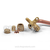 Outdoor service valve 1/2-inch L-type for AC with copper pipe and included fitting parts