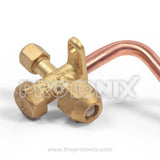 3/8-inch L-type outdoor service valve for AC with copper pipe and fittings