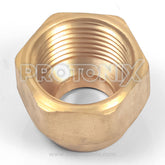 1/2 and 5/8-inch flare brass nut for AC outdoor service valve showing threading