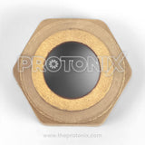 Hexagonal 1/2 and 5/8-inch flare brass nut for AC outdoor service valve with smooth finish