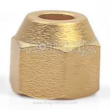 High quality 1/4-inch flare brass nut for AC outdoor service valve-golden color