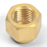 Hexagonal 1/4-inch flare brass nut for AC outdoor service valve with secure fitting
