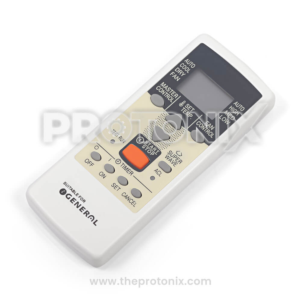 AC remote control for O general (AR-JE11) designed for temperature adjustments