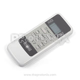 Front view of AC remote control for Ryoku (Hitachi) with quick access buttons