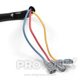 Close-up of colored wires with connectors used in Voltas air conditioner (F95 2709)