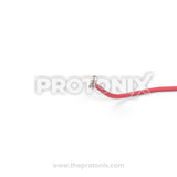 Close-up of fuse wire with connector for microwave oven red color insulation