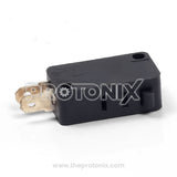 Side profile of door switch for microwave oven showing terminals