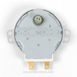 Back profile of 49TYZ-A2 turntable motor for microwave oven showing motor shaft
