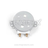 Front view of SM-16T turntable motor for microwave oven showing motor shaft