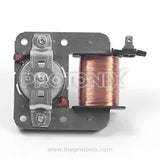 Close-up of fan motor for microwave oven 2 pin showing copper winding