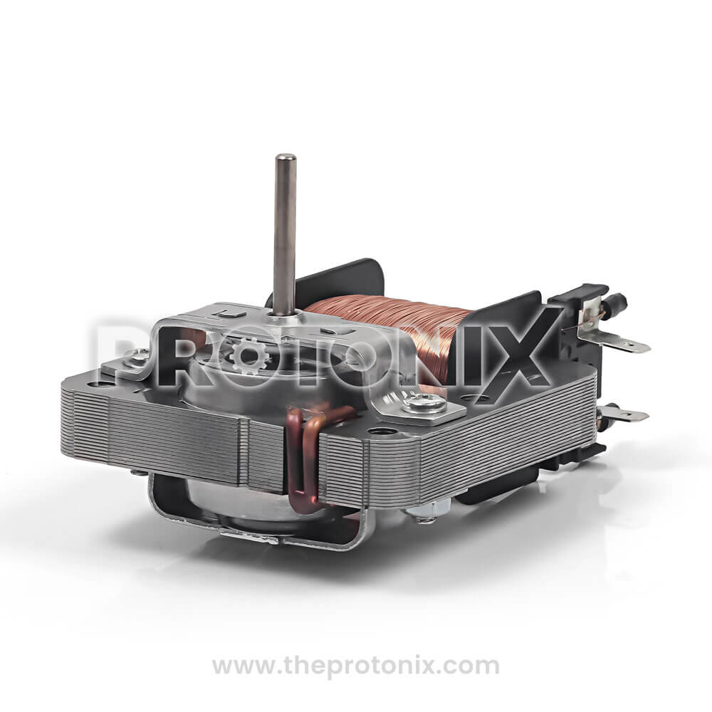 Front view of fan motor for microwave oven 2 pin showing connector