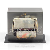 Front view of transformer for microwave oven with high-voltage coil