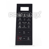 Front view of CE1041DFB/1 touchpad membrane for Samsung microwave showing control panel