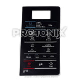Front profile of GW732KD touchpad membrane for Samsung microwave showing control keys