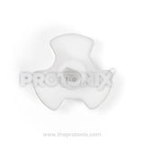 Close-up view of LG microwave oven turntable coupler with white color