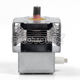 Front view of magnetron for LG microwave oven with power connector and terminals