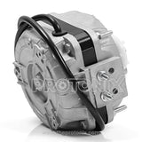 Side profile of 5W fan motor for deep freezer showing shaft and casing