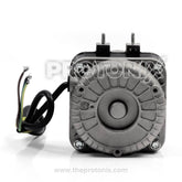 Front view of 16W fan motor for deep freezer with visible wires with copper ends