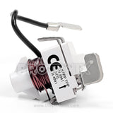 Close-up of relay for deep freezer (white) with connectors