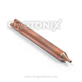 Shiny copper silica filter drier for deep freezer showing smooth metal surface