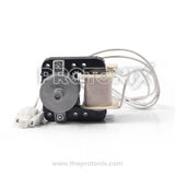 Close-up of 4680JB1030F fan motor for LG refrigerator showing coil and terminals
